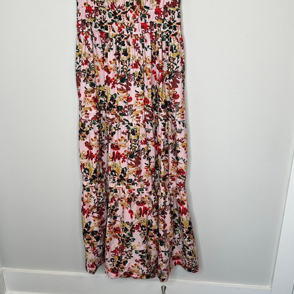 Anthropologie Women's Somerset Pink Floral Midi‎ Dress Size Small Tiered - Picture 8 of 13